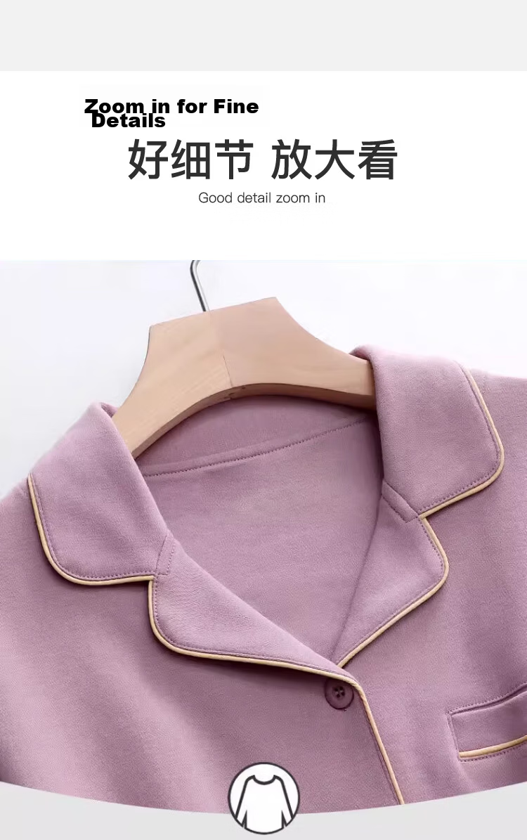Langsha Women's Sleepwear (Antibacterial + Pure Cotton) Spring and Autumn Long Sleeve Long Pants Two-Piece Homewear Plus Size Winter Set 15