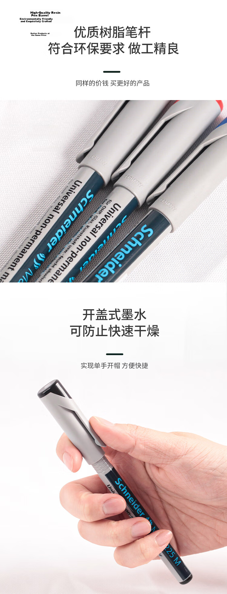 Schneider Permanent Marker Eco-Friendly Marker Pen for Glass Metal Tile Wall Film CD Pen MAxx222F-Blue 5