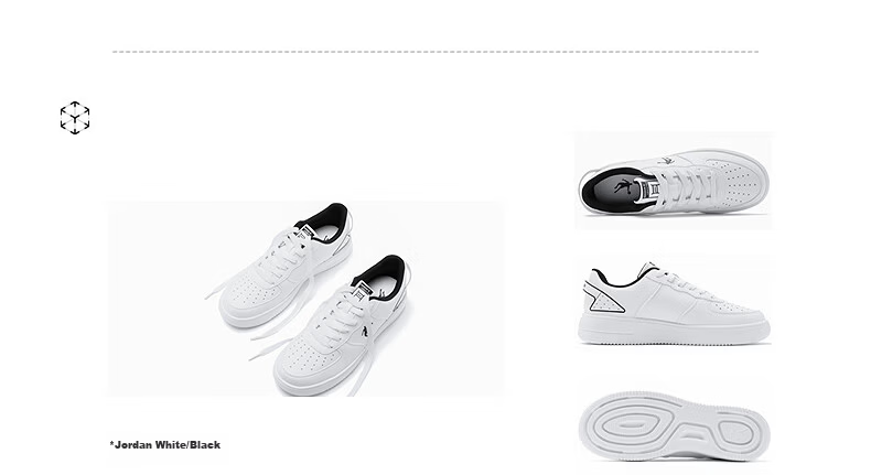 QIAODAN Men's Sneakers, Skateboard Shoes, Sports Shoes, Leather Upper, Air Force One Style, Casual Versatile Thick-Soled Height-Increasing White Shoes 22