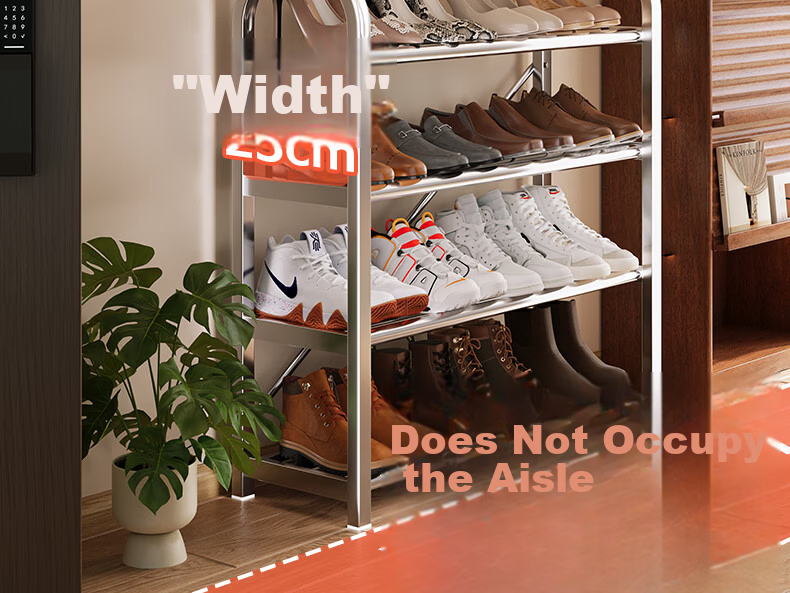 Yicai Nianhua Stainless Steel Thickened Simple Shoe Rack Multi-layer Household Economical Dormitory Door Shoe Cabinet 1107-SR 21