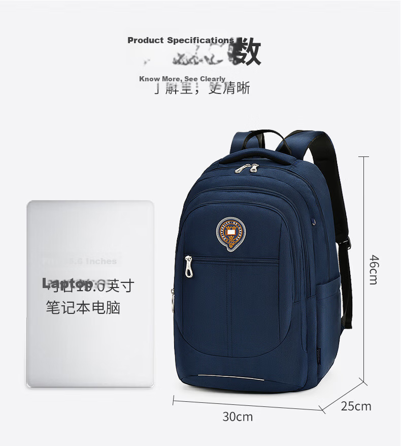 UNIVERSITY OF OXFORD Oxford University Backpack for Middle and High School Students Travel Casual Shoulder Bag Unisex Trendy X1076 Black 8