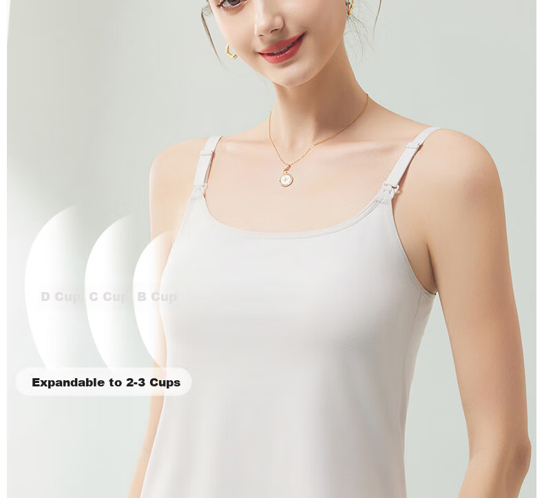 JOYNCLEON Nursing Vest Tank Top Pure Cotton Spring Summer Maternity Bra-Free Anti-Sagging with Chest Pads Skin XXL Jbr181400 21