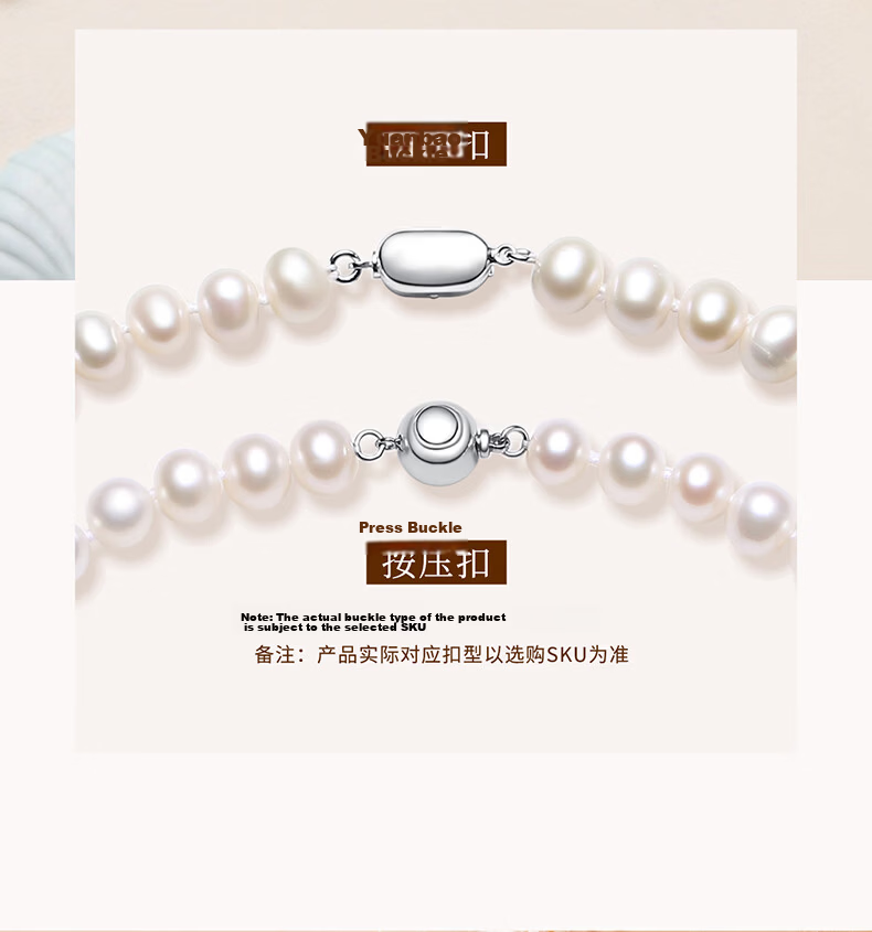 CHOW TAI SENG Camellia Pearl Necklace Sterling Silver Luxury Clavicle Chain for Women New Year Gift 13