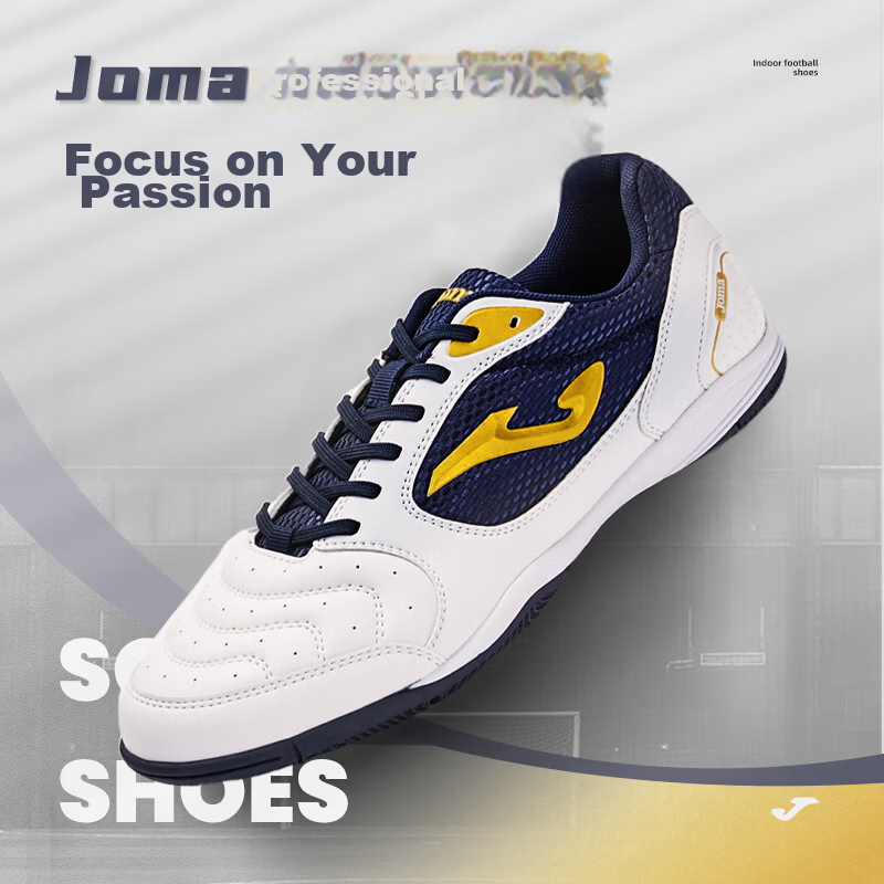 JOMA Adult Soccer Shoes Men's Turf Indoor Flat Football Training Shoes Blue White Size 39