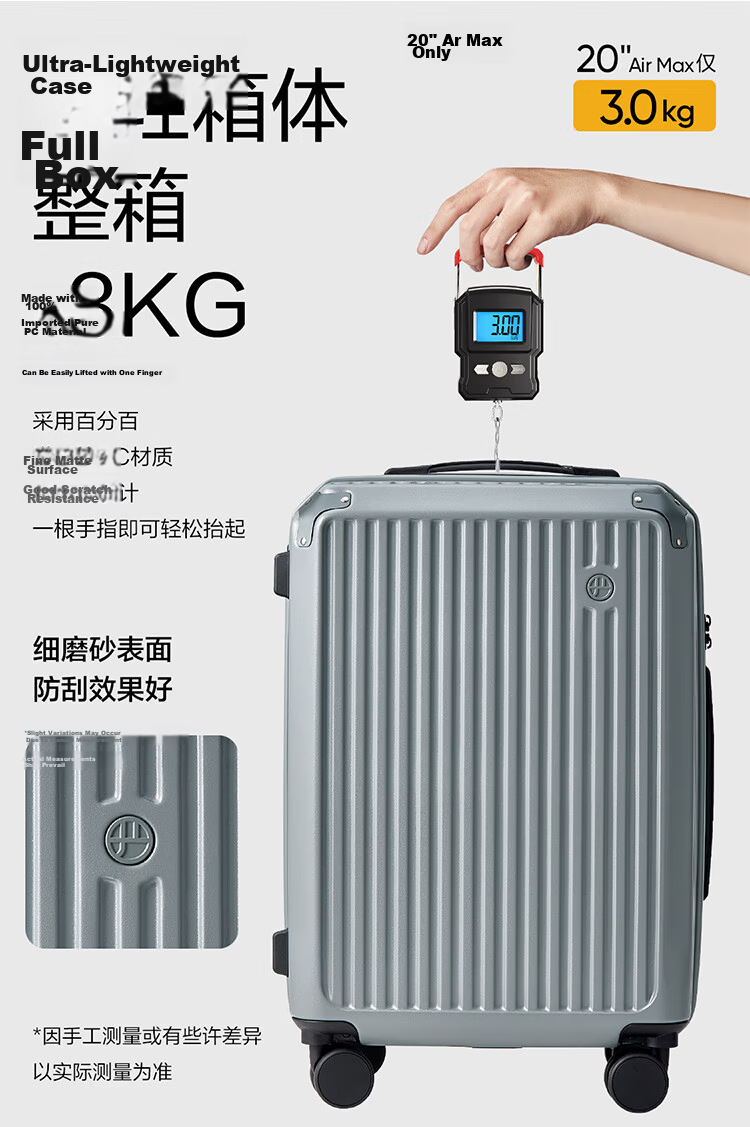 Wangyiyanxuan Ultra-Light Suitcase, Cube-Shaped PC Zipper Large Capacity Trolley Case, Phantom Black, 24 Inches [For Checked Baggage] 4