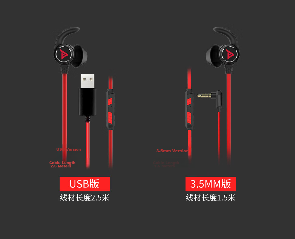 Taidu TG10 Xingsha Gaming Headphones In-Ear with Microphone for Laptop And Desktop, Dual-Port PUBG Delta Action, 3.5MM, Red And Black 16
