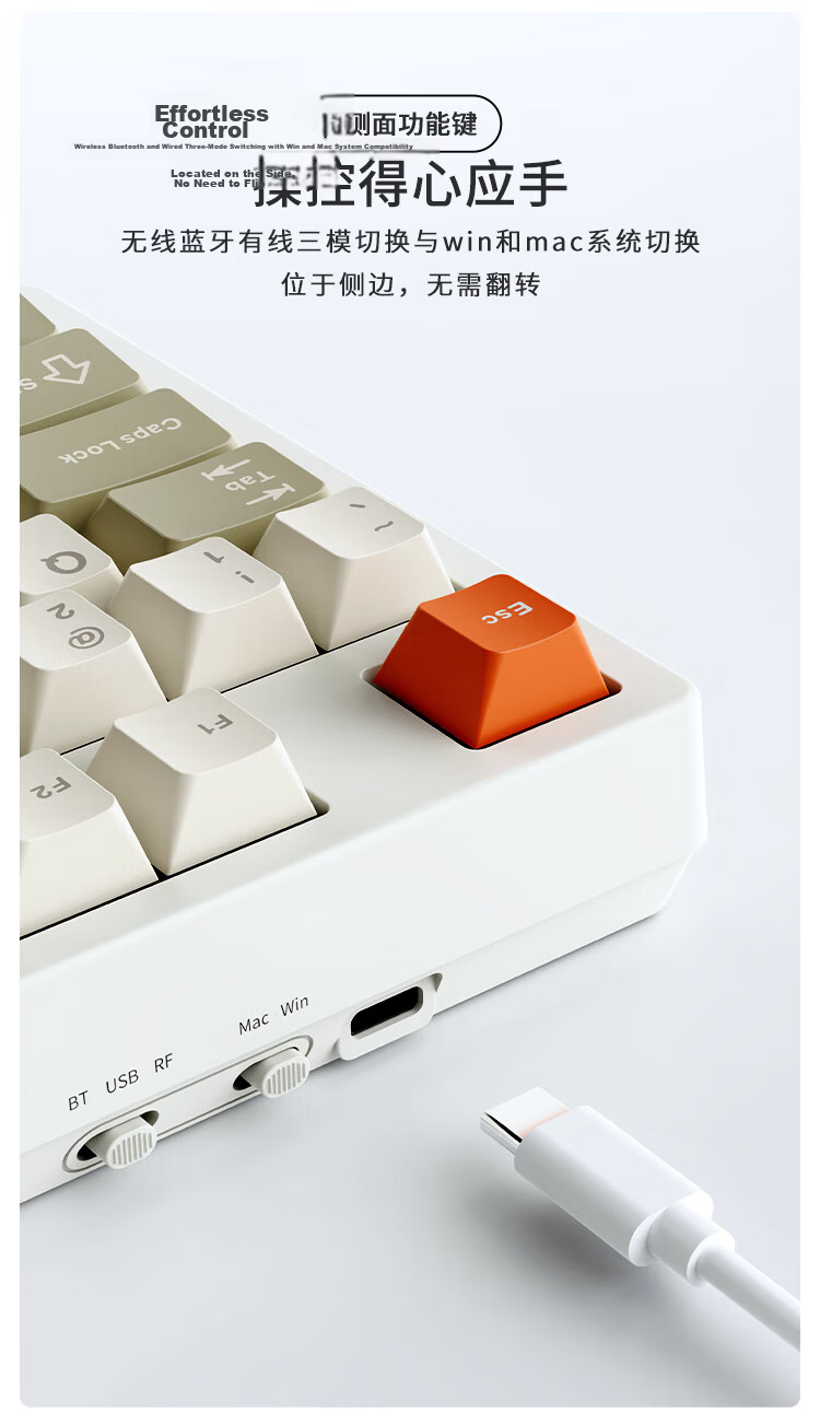 AJAZZ AK108 Tri-mode Wireless Mechanical Keyboard Hot-swappable 108 Keys 10000mAh Customizable RGB Screen Mechanical Keyboard Contour Black Litchi Switch 11