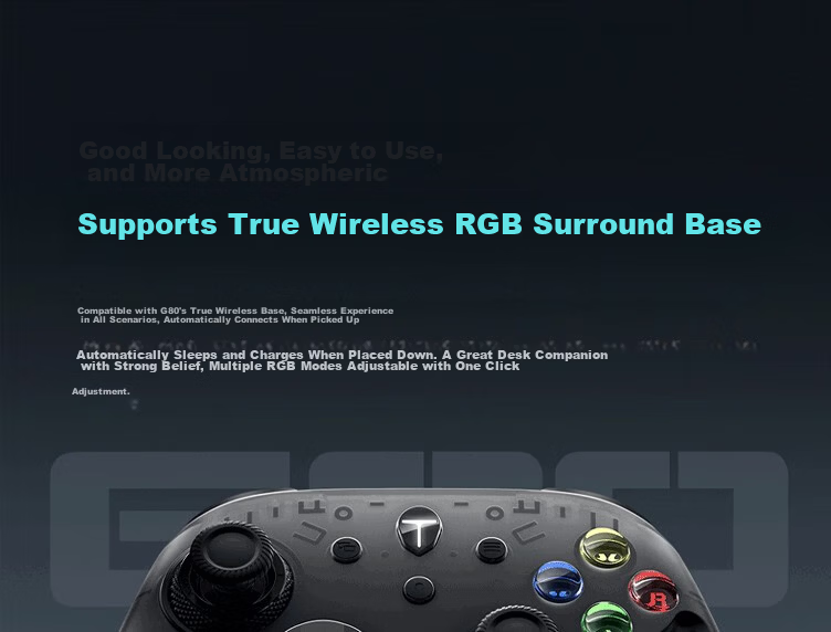 ThundeRobot G80 Thunder Blade Wireless Game Controller with HD Speaker, Force Feedback Switchable Joystick, Character Switching, Xbox-Like Bluetooth Motion Sensing PC Computer NS TV Steam White 19