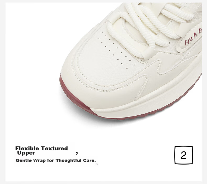 HLA Women's Mesh Breathable Thick Sole Height Increasing Sports Casual Sneakers HDAYXW2DDQ009 Beige Almond Size 37 12