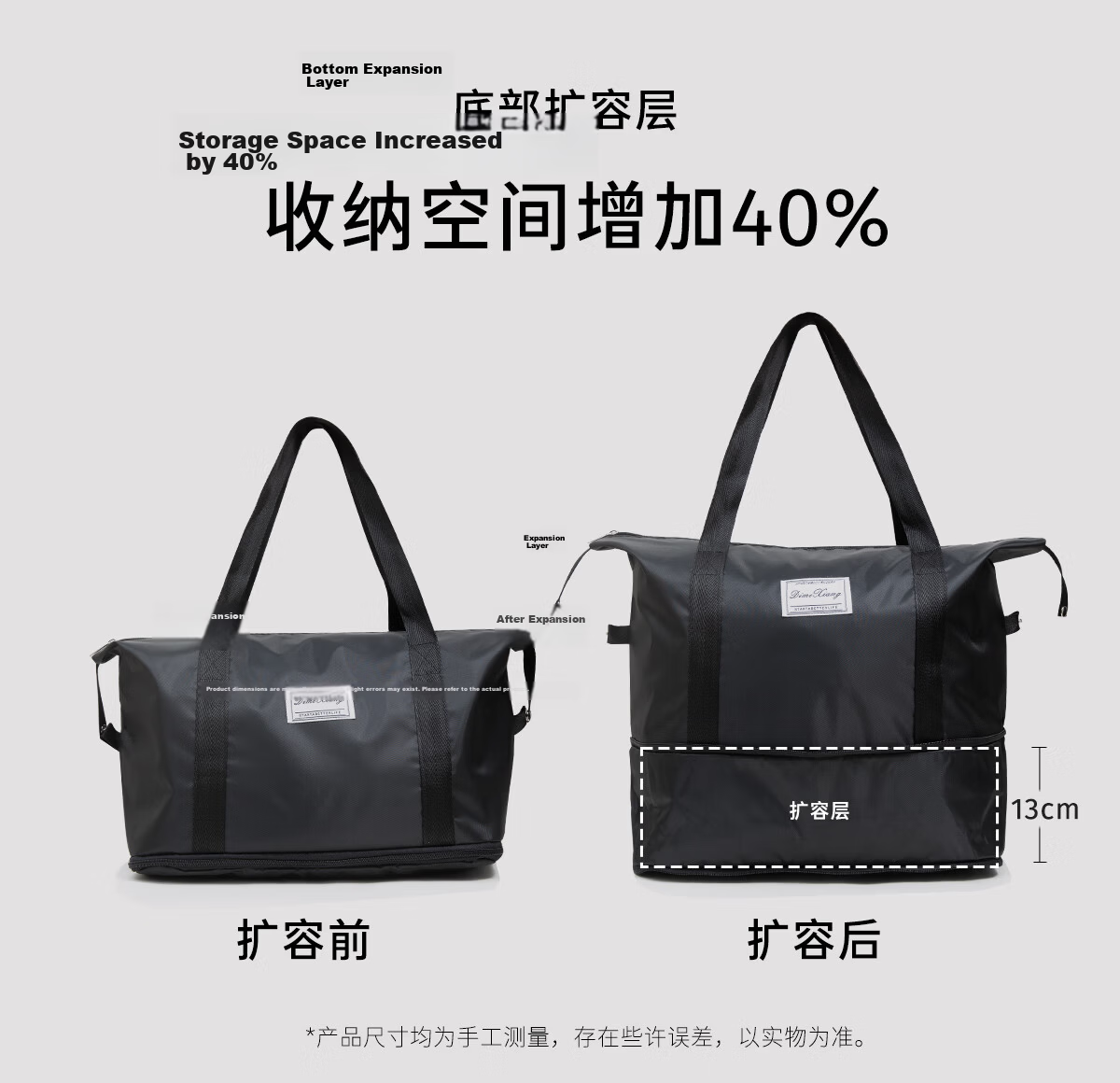 Youshiguang Toiletry Bag Travel Men's Business Trip Makeup Wet And Dry Separation Portable Large Capacity Hook High-End Storage Bag Black And Gold Color 6