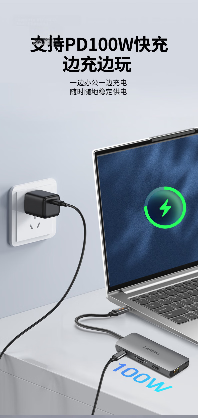 Lenovo Yinenzhe Thunderbolt 5 Docking Station Type-C Hard Drive Expansion 120GB Flash Transfer Dock 8K DP External Graphics 140W Fast Charging DK14 7