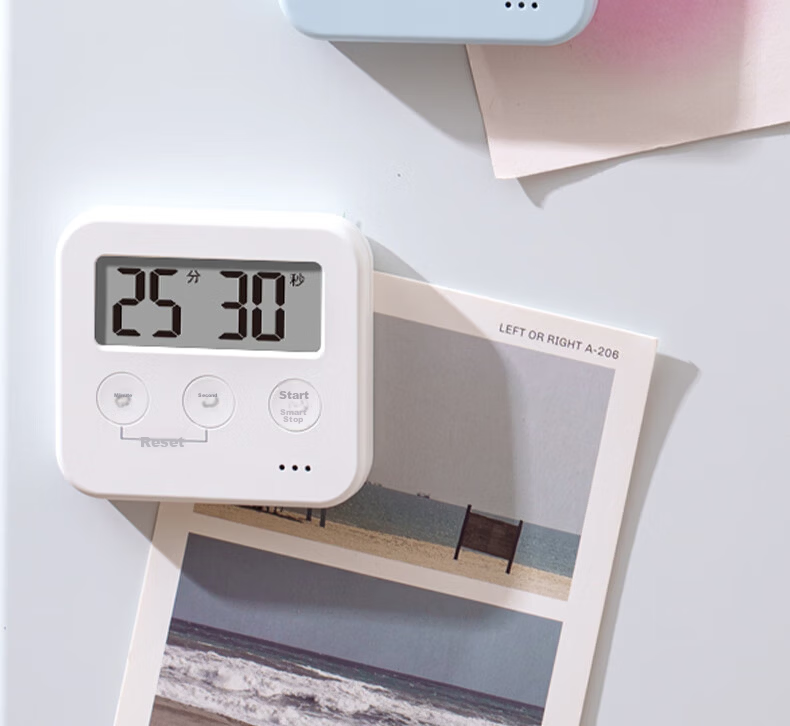 Deli Visual Timer, Student Self-Discipline Time Management Tool, Kitchen Timer, Baking Timer, Children's Birthday Gift, White LE258 10