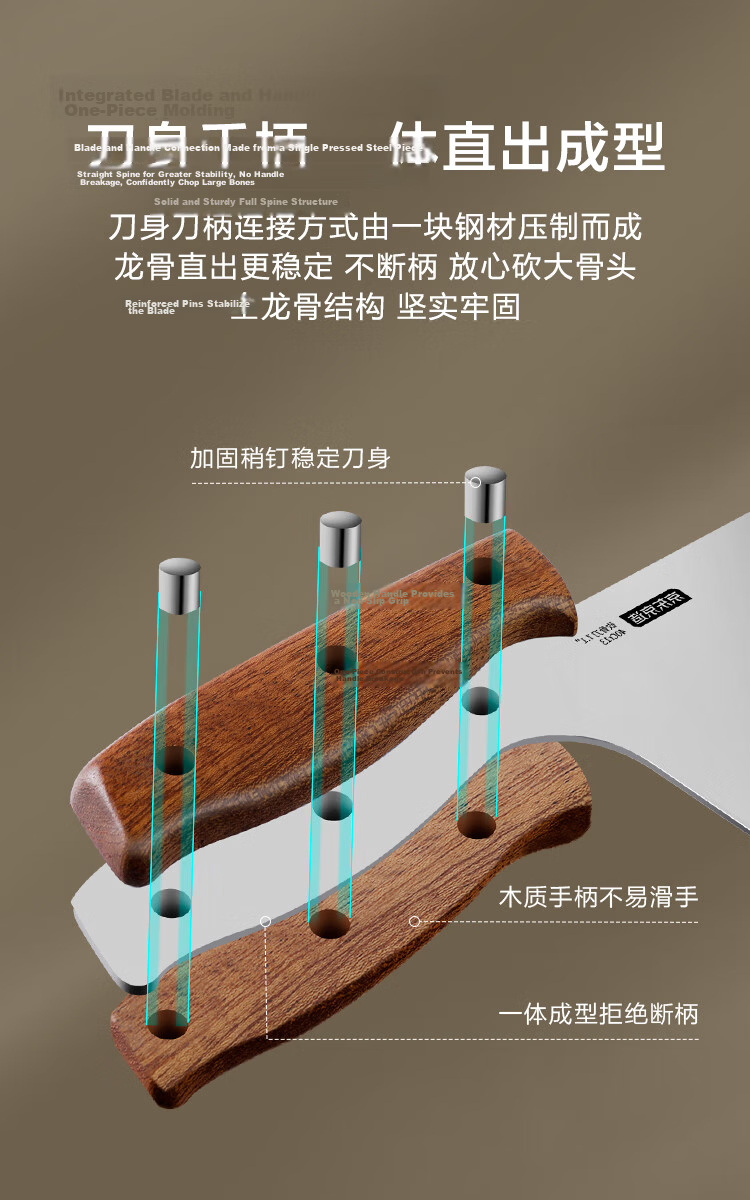JD Original Series 3 Kitchen Knife Set, Professional Chef's Knives for Home Use [Slicing Knife + Cleaver] 10