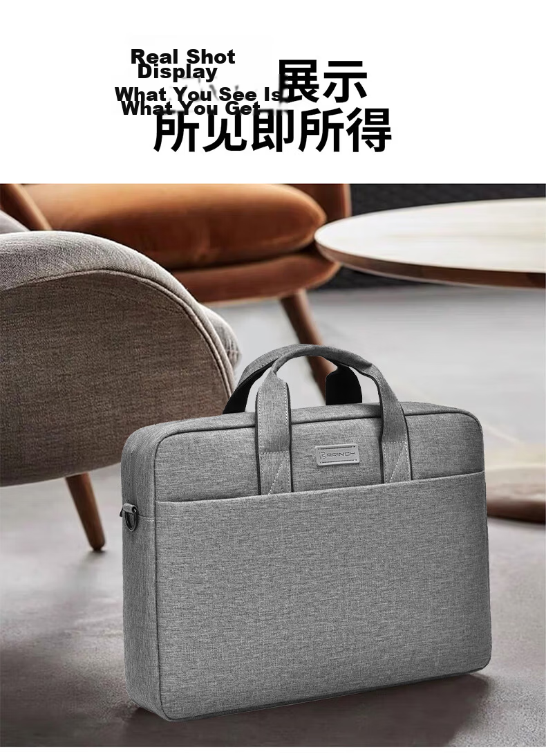 BRINCH 17.3 Inch Laptop Bag Shoulder Handbag Business Large Capacity Water-Resistant Office Briefcase 12