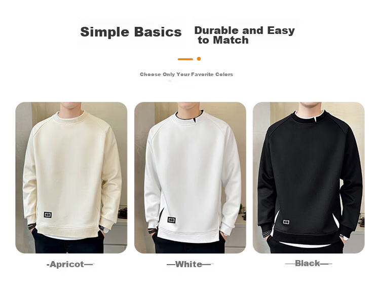 PLAYBOY Sweatshirt for Men, Autumn Long-Sleeve T-Shirt, Loose Casual Sports Jacket, Trendy Men's Top, Base Layer 6