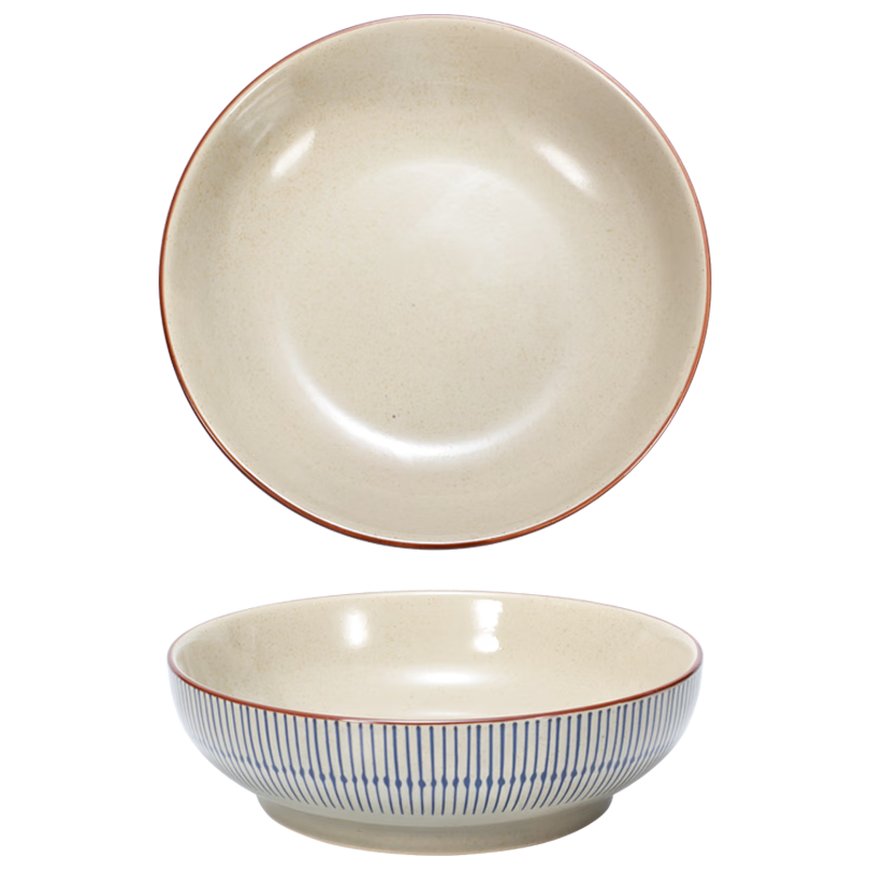 Maxcook Ceramic Bowl Japanese-Style Bowl for Sauerkraut Fish, Large Soup Bowl, Hot Pot Bowl, Boiled Fish Bowl, Blood Soup Bowl, 10 Inches MCTC0131