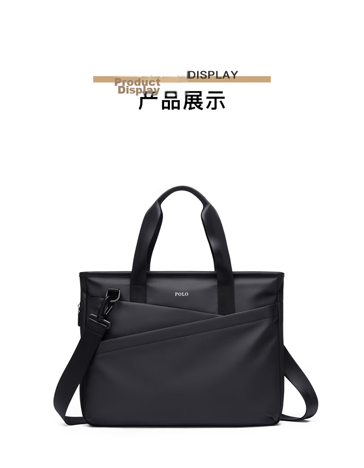 POLO Business Briefcase Expandable Men's Handbag 14/15.6 Inch Laptop Bag Shoulder Bag Gift for Boyfriend 21