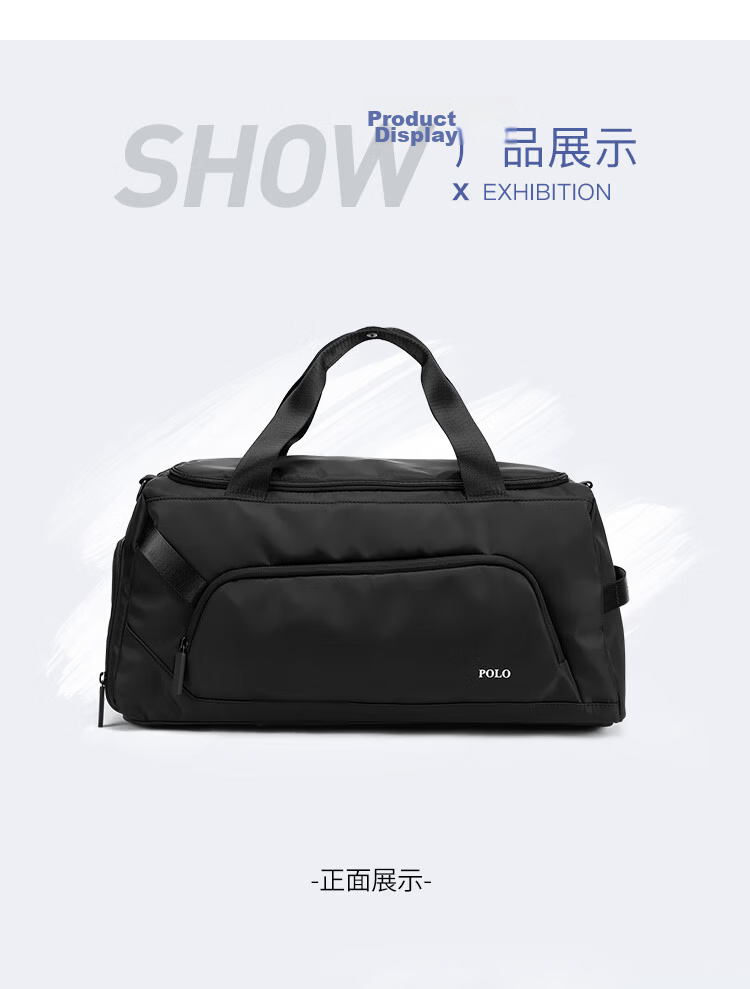 POLO Men's Travel Bag Luggage Duffle with Separate Shoe Compartment Waterproof Sports Gym Bag Business Handbag Birthday Gift 17