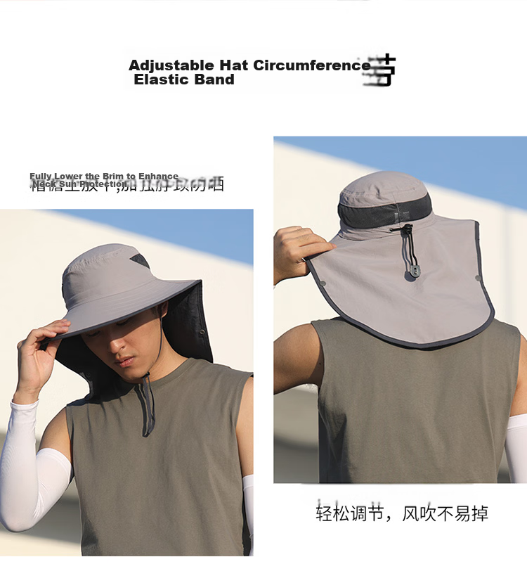 SupFire Outdoor Sunshade Hat Summer Sun Protection Hat with Detachable Face Mask for Men and Women Cycling Fishing 08 5