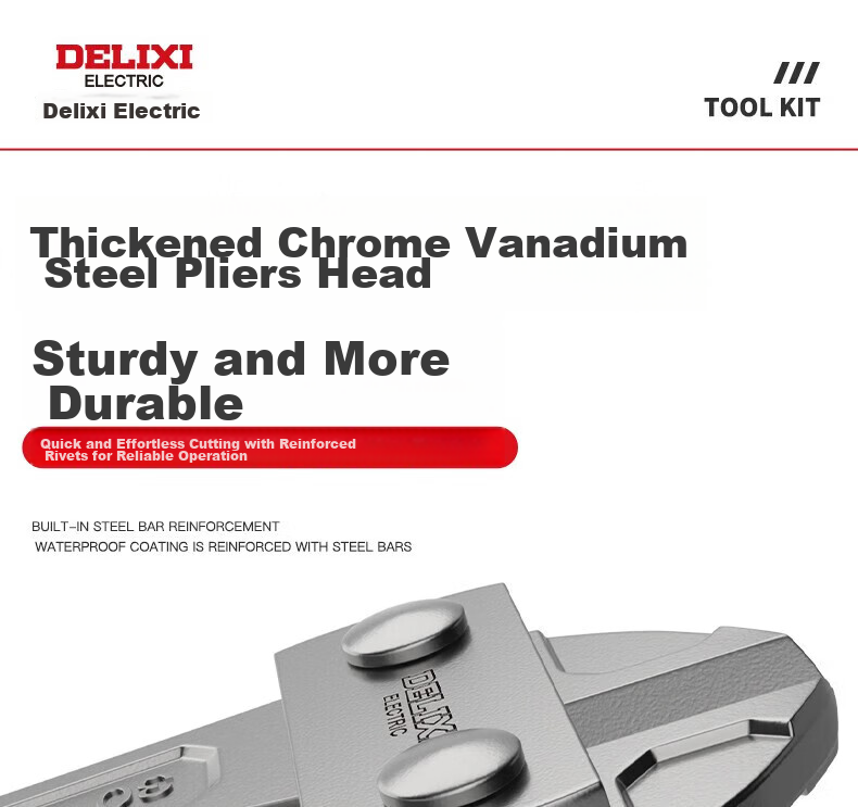 DELIXI ELECTRIC Industrial Grade Rebar Cutter Heavy-Duty Wire Cutter Iron Wire Pliers 8-Inch 7