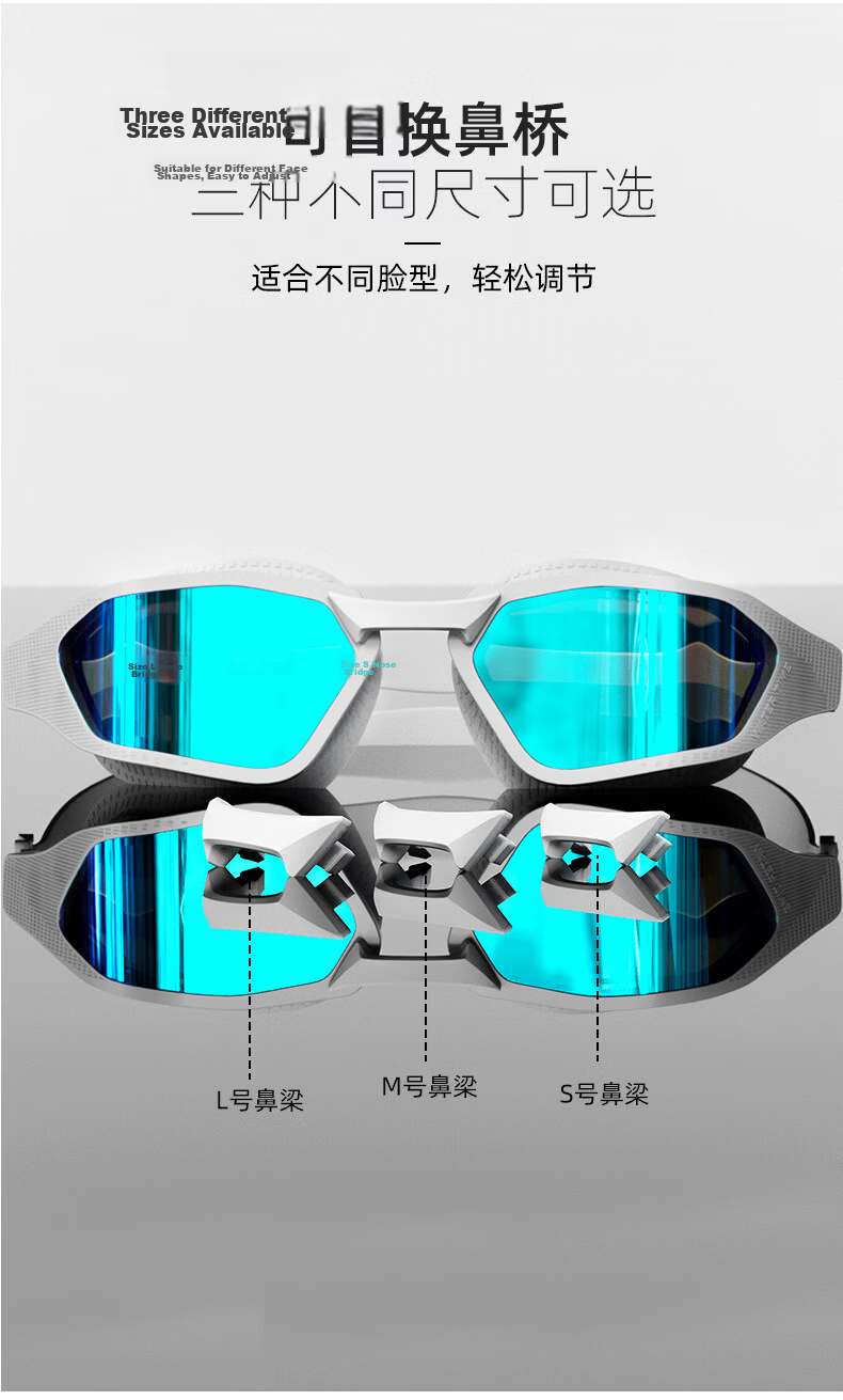 WATERTIME Prescription Anti-Fog Waterproof Swimming Goggles for Adults, High-Definition Coated Lens, Unisex 10