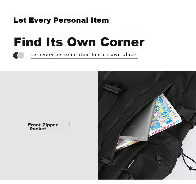 MYEDITION Trendy Backpack Outdoor Travel Water-Resistant Large Capacity Laptop Student School Bag Black Large 11