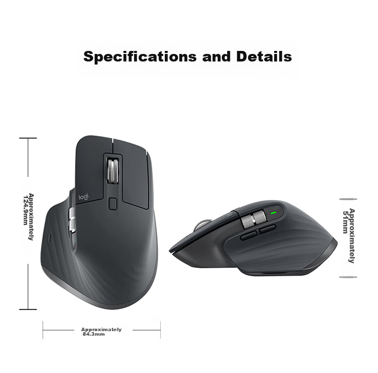 Logitech MX Master 4 High-Performance Wireless Bluetooth Mouse Office Mouse Silent Mouse Upgraded Version Graphite Black with Wireless Receiver 16
