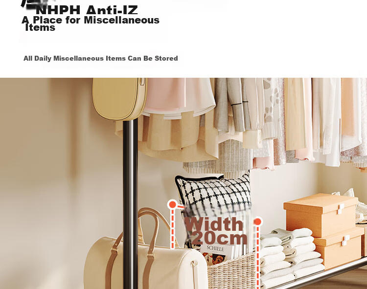 Yicai Nianhua Multifunctional Floor Clothes Drying Rack Balcony Garment Rack Simple Clothes Rod Bedroom Dormitory Hanger 2678 20