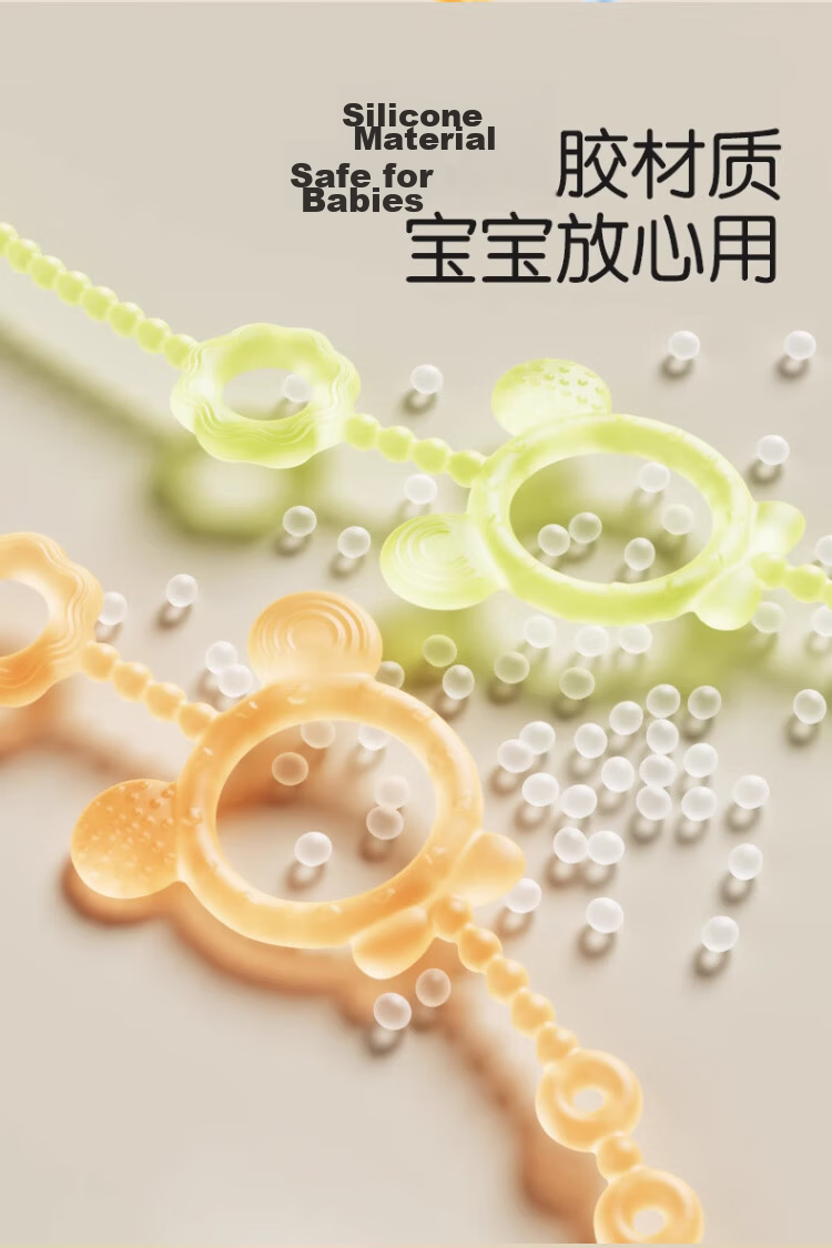 Guangduola Baby Teether Mushroom-Shaped Teethers, Anti-Thumb Sucking Aid, Little Rabbit Chew Toy, 3-Piece Set 8
