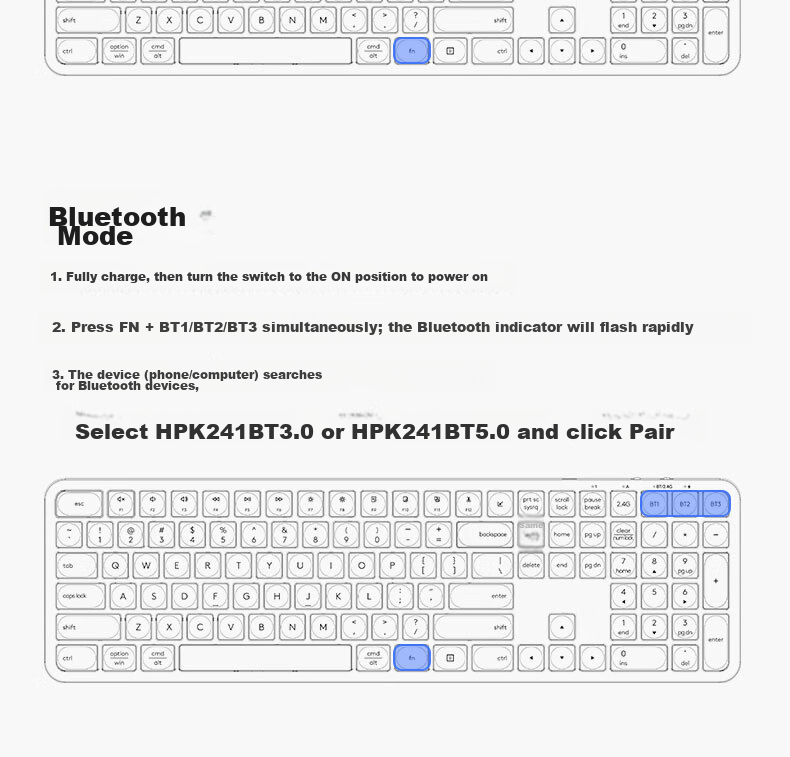 HP K241 Wireless Bluetooth Dual-Mode Scissor-Switch Slim Office Keyboard 104-Key Wired Scissor-Switch Quiet Laptop Desktop Keyboard 19