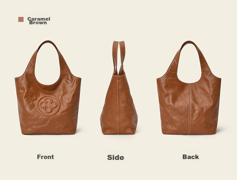 CASSILE Celebrity Style Vegetable Tanned Cowhide Tote Bag Women Luxury Handheld Crossbody Bag Birthday Qixi Festival Gift 60