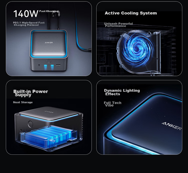 ANKER Prime TB5 Intel Certified Thunderbolt 5 Dock Dual 8K Triple Display Multi-Display Dock PD Fast Charging 120Gbps 2.5G Ethernet for Mac M5/Windows 3