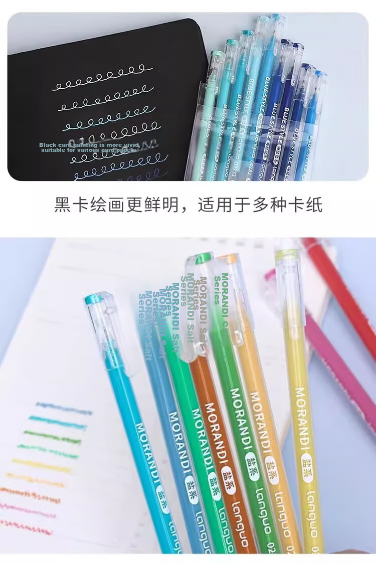 Languo Fluorescent Highlighter Journal Pen Set Colorful Glitter Gel Pens Student School Essential Neutral Pens Drawing Note-taking Large Capacity 18 Colors LG-D055 Quick Dry 10