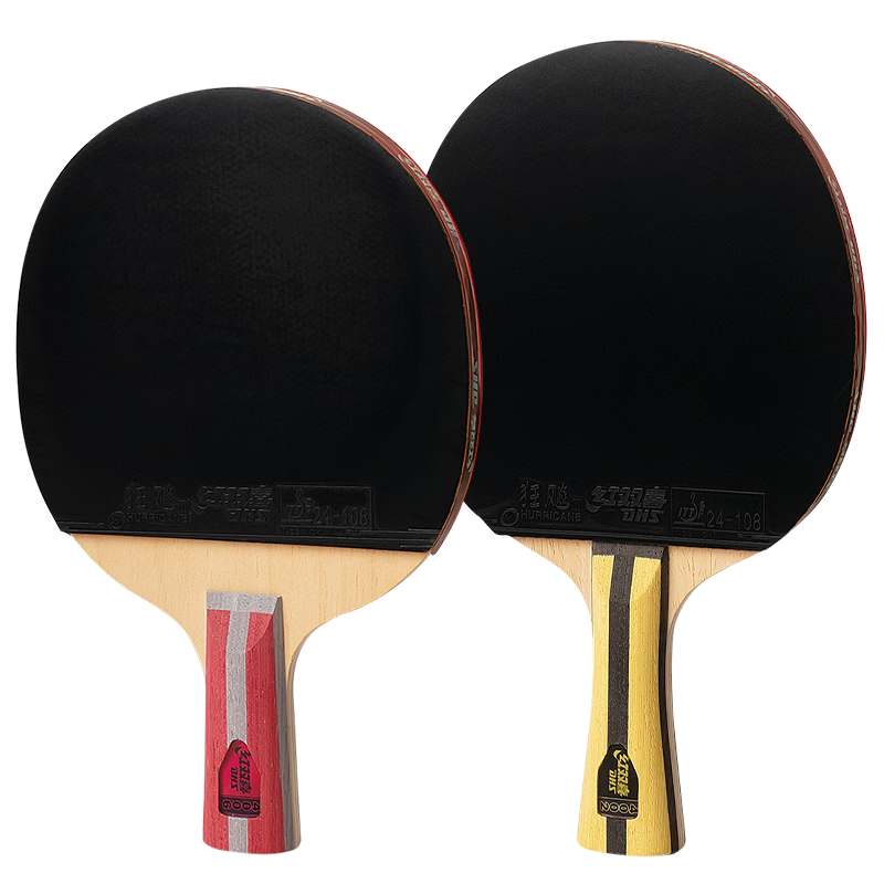 DHS Table Tennis Racket Four-Star Advanced Speed F4002+F4006, Horizontal And Straight Paddles, with Racket Case