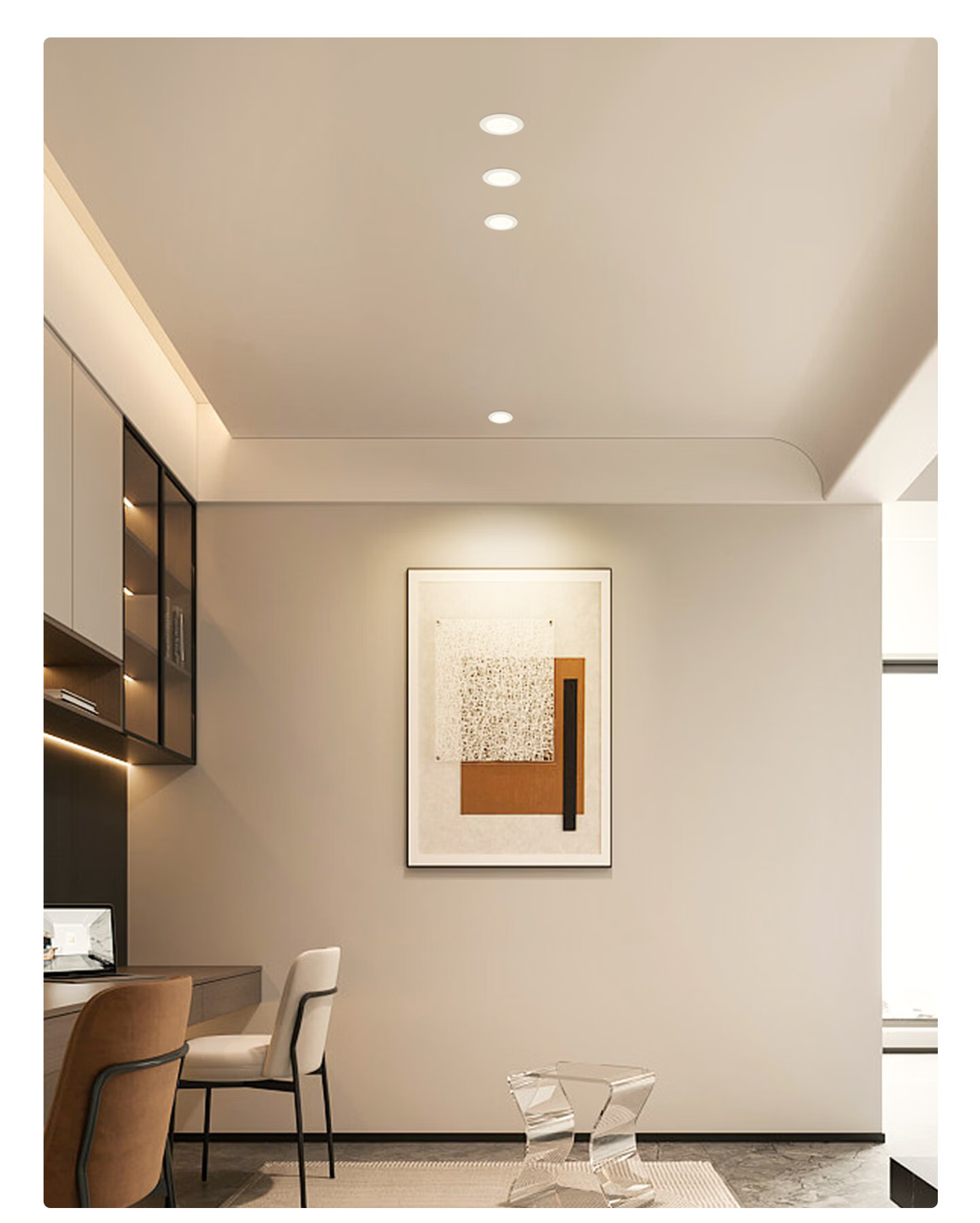 Sanxiong Aurora Anti-glare Recessed LED Downlight Office Living Room Ceiling Corridor Starry Scene 2 4.8W 3000K 3-inch 8