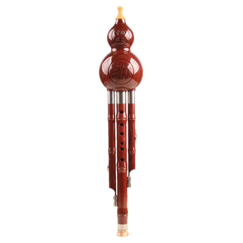 BAINUO Interchangeable Mouthpiece Imitation Rosewood Hulusi Instrument C Key Durable Anti-Drop Hulusi for Children Beginners Elementary Students