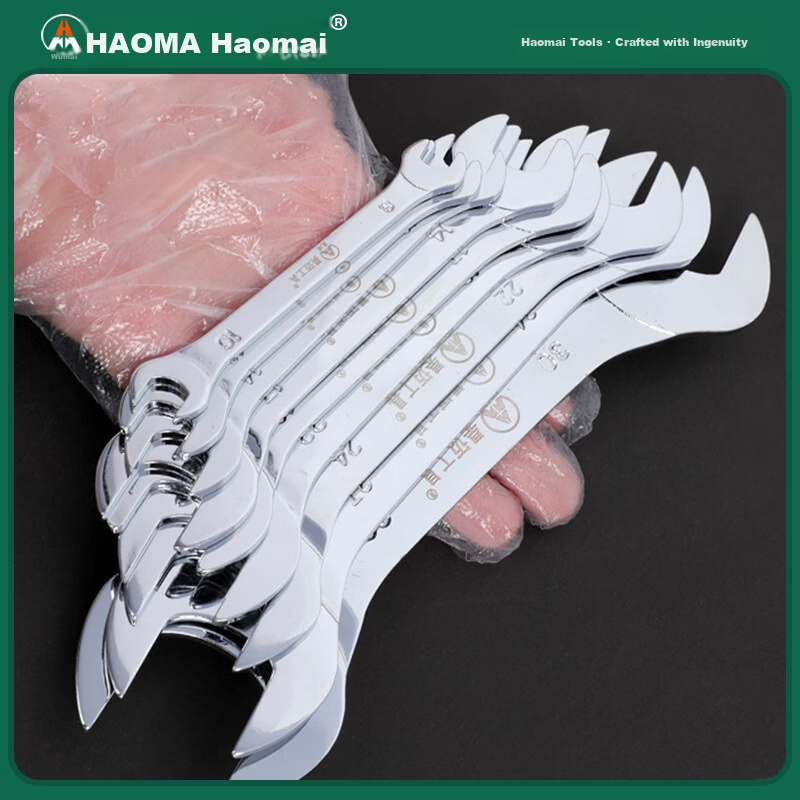 Haomai 3mm Ultra-Thin Mirror Double-Ended Open Wrench 30x32mm HM-633032 7