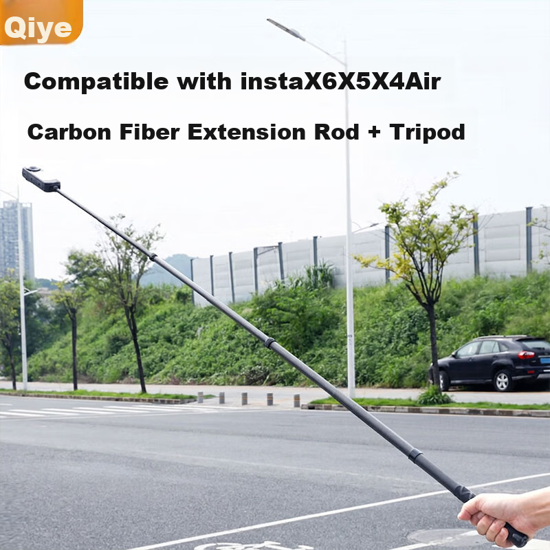 Qiye Carbon Fiber Selfie Stick Tripod Extension Pole Stand for X6 Yingshi Insta X5 Panorama Camera Accessories X4 Air Invisible Pole X3 Extension Pole Instax6