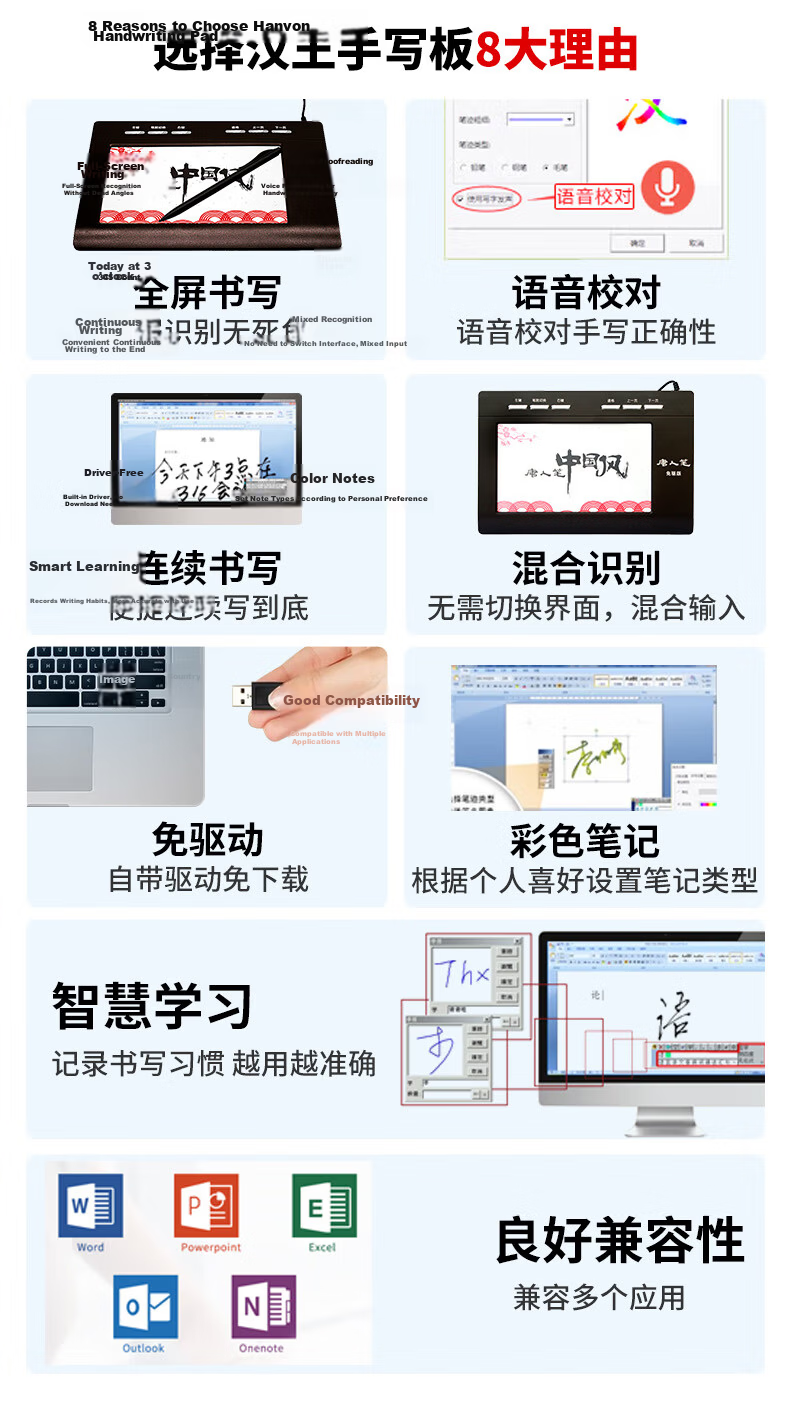Hanvon Writing Tablet, Tangren Pen, Ink Flying, Driverless Large Screen Writing Pad, Computer Writing Board, Elderly Writing Pad, Computer Writing Pad 1