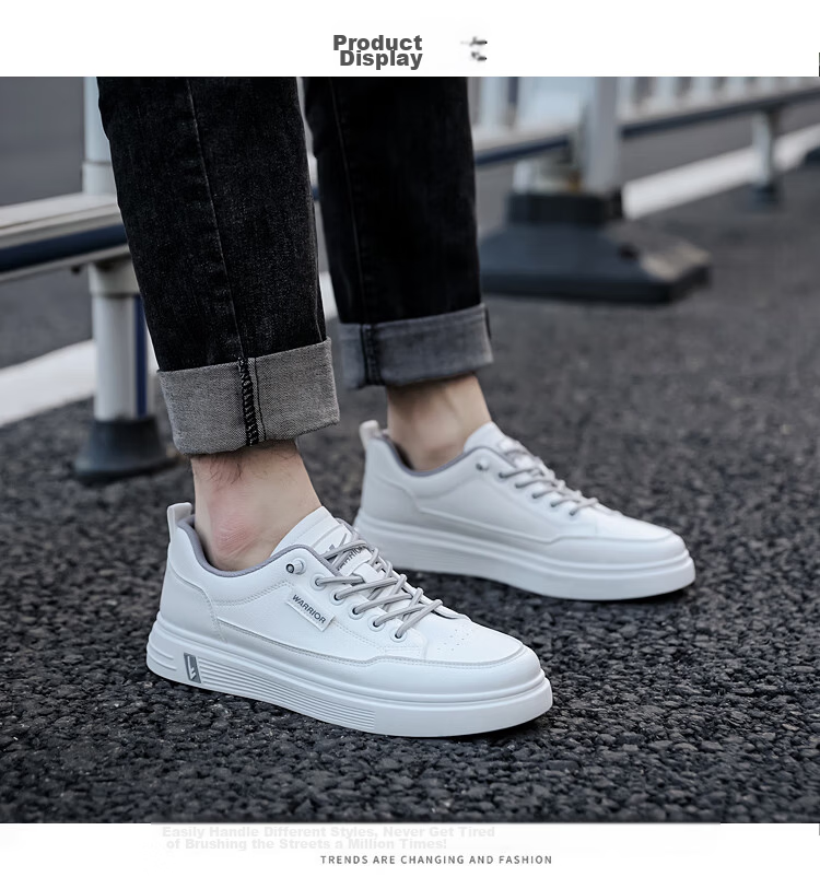 Warrior Men's Sneakers, Simple And Versatile Low-Top Casual Shoes, Outdoor Breathable Sports White Shoes, 901730, White And Green, Size 40 4