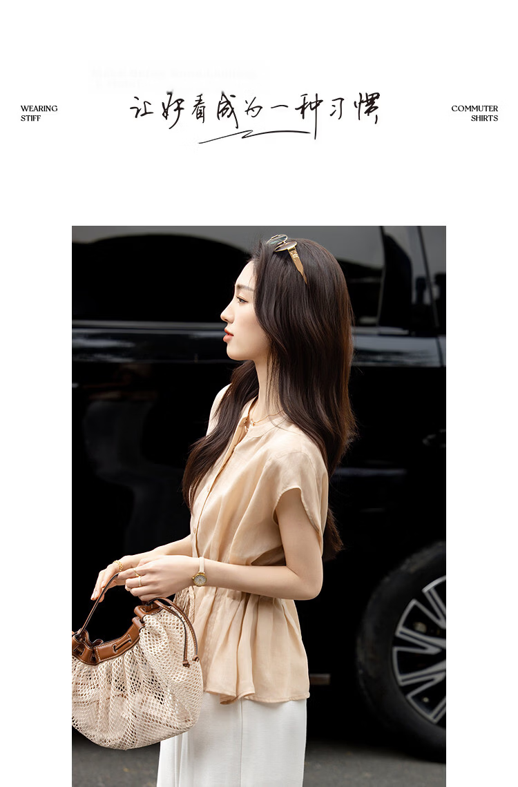 Demana [Ramie Lyocell Blend] Summer Urban High-Waist Twisted Knot Belt Loose Slim Shirt for Women Premium 16