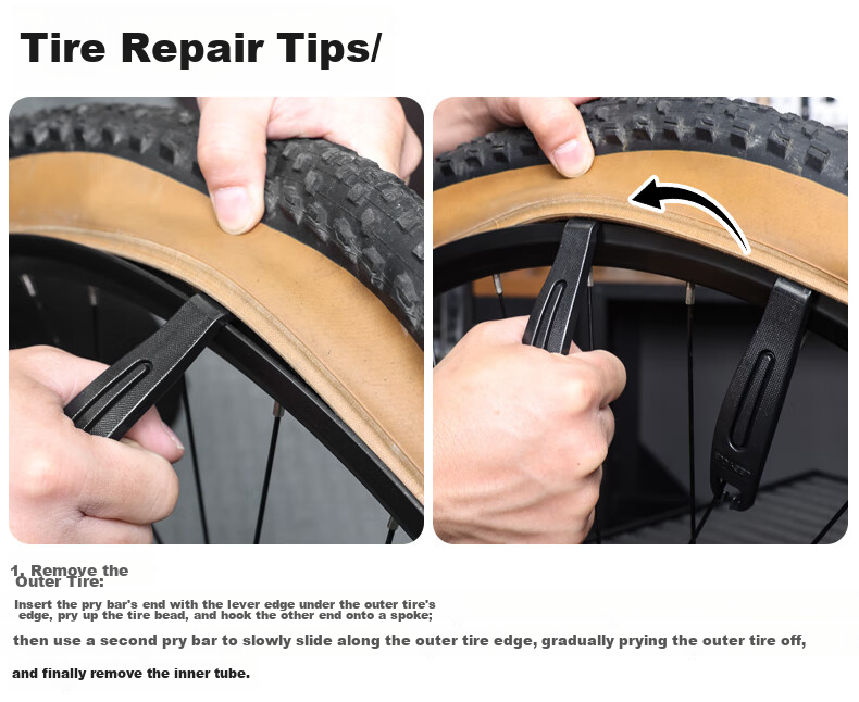 LEBYCLE Mountain Road Bike Tire Repair Tool Kit Portable Inner Tube Patch Glue Film with Tire Lever and Tire File 8