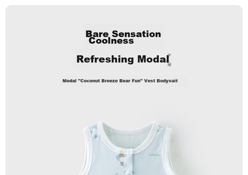 Happy Little Bear Summer Thin Molded Romper Baby Antibacterial Mite-Resistant Triangle Bodysuit Infant Class A Sleeveless Jumpsuit 2