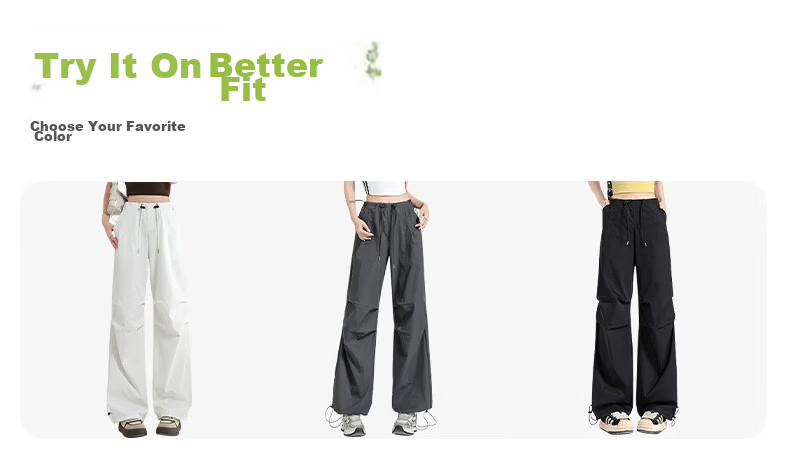 Xueqiman Ice Silk Quick-Dry Work Pants Women 2026 Summer Thin Outdoor Hiking Cargo Pants High Waist Drawstring Casual Trousers Female 11