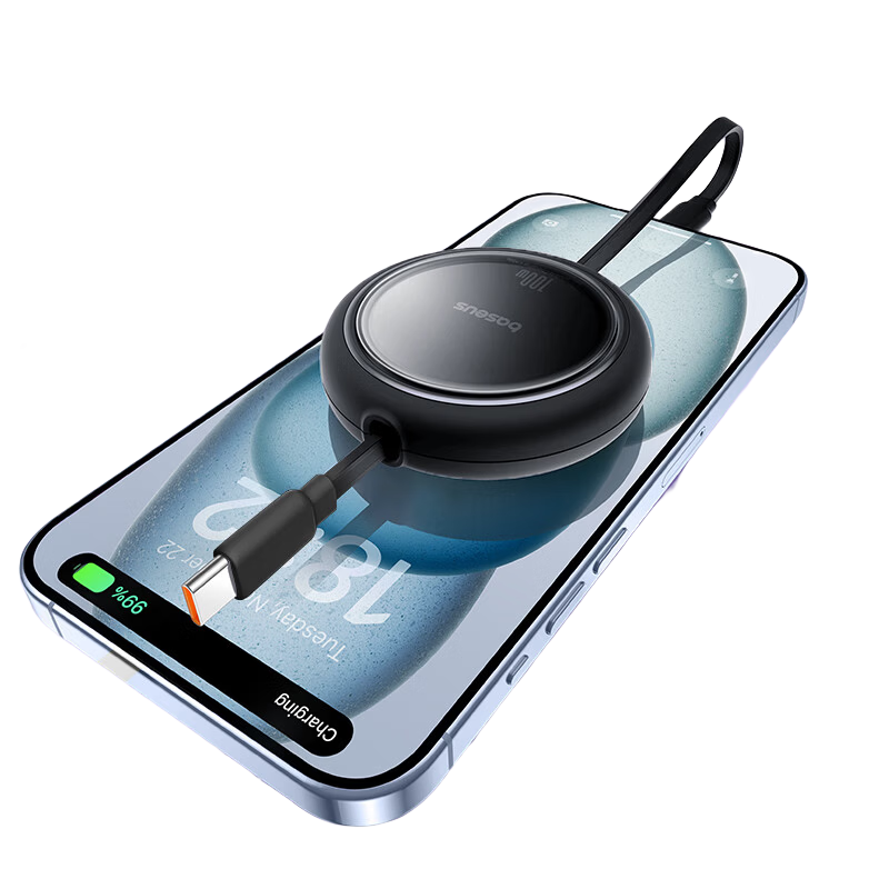 Baseus Retractable Dual-Head Type-C PD 100W Charging Cable CTOC Car Fast Charge for Apple iPhone 15/16/17 iPad MacBook Huawei Laptop