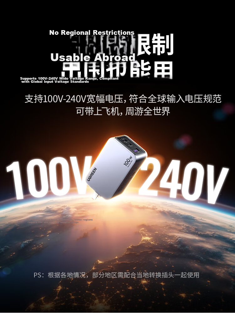 UGREEN 100W GaN Charger Set Type-C Multi-Port PD/PPS Fast Charger Compatible with Apple 17 Xiaomi 17 Samsung Phones Laptops MacBook Pro with Cable 25