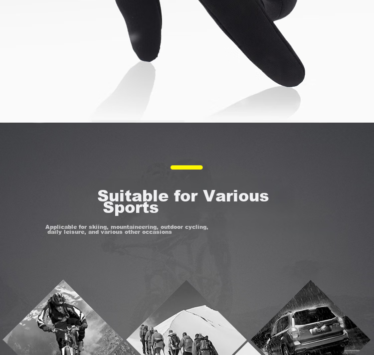 BWNK Sports Ski Gloves, Winter Warm Gloves, Windproof, Cold-Resistant, Waterproof, Thickened Cycling Gloves, Riding Gloves, Winter Men's 2
