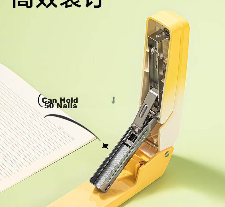 Deli 20-Page Fashionable Rotating Stapler/Stapler, Student Homework Notebook with Center Binding, Compatible with 24/6 Staples, School Supplies, TA304 Gree 11