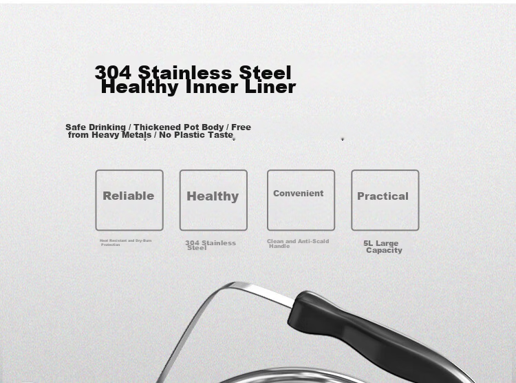 MeiLing Electric Kettle 5L Stainless Steel Water Boiler Milk Heating Kettle MH-A1550 for Home and Hotel 3