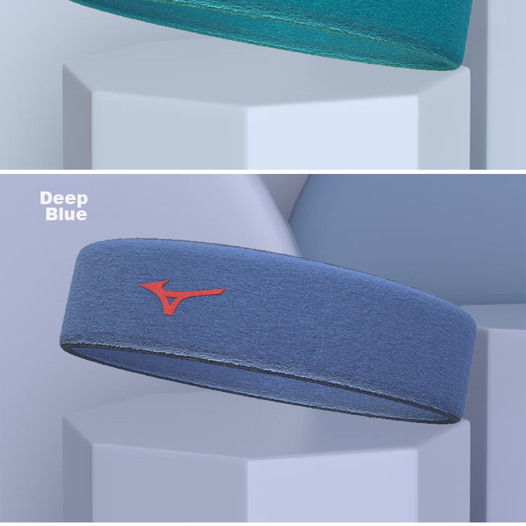 MIZUNO Sports Headband for Men And Women, Running Basketball Fitness Sweat-Absorbing Breathable Headband 006-29 Light Blue Single Band 15